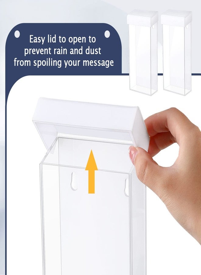 Remerry 2 Pieces Acrylic Outdoor Brochure Holder 4 x 9 Inch Waterproof Wall Mount Literature Box with White Lid Clear Pamphlet Holder for Pamphlet Map Menu Display - Image 3