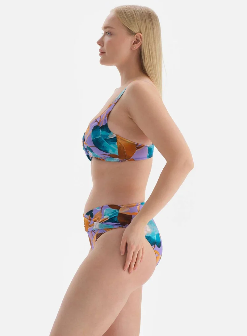 dagi Lilac Petrol Green Corset Tight Bikini Top