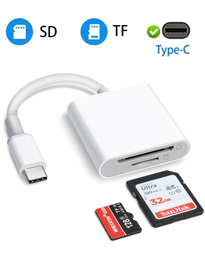 JieSuDa Type-C Dual Slot SD TF Card Reader for iPhone iPad MacBook Cameras Portable Micro SD Memory Card Adapter Plug and Play for Daily Use Outdoor Photography - Image 1