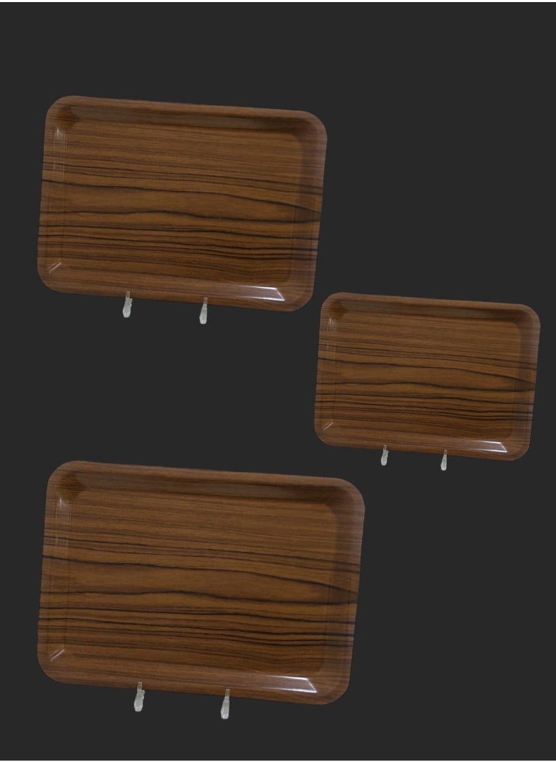 Lami Trays Wooden serving tray set of 3 pieces /3620  - Image 2