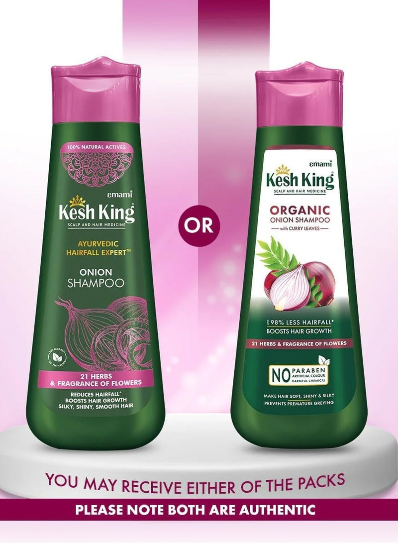 emami Kesh King Ayurvedic Onion Shampoo with 21 Herbs, Reduces Hairfall & Boost Hair Growth 300 ML - Image 2