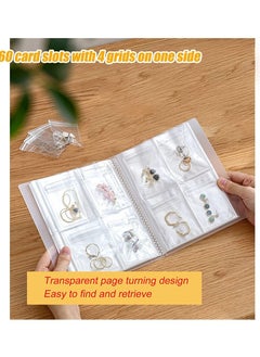 SYOSI Transparent Jewelry Storage Holder Book, Portable Travel Jewelry Organizer Storage Book Bag, Anti Oxidation Jewelry Storage Albumfor Earrings, Rings, Necklaces and Bracelet (160 Grids + 50 PVC Bags)  - Image 2