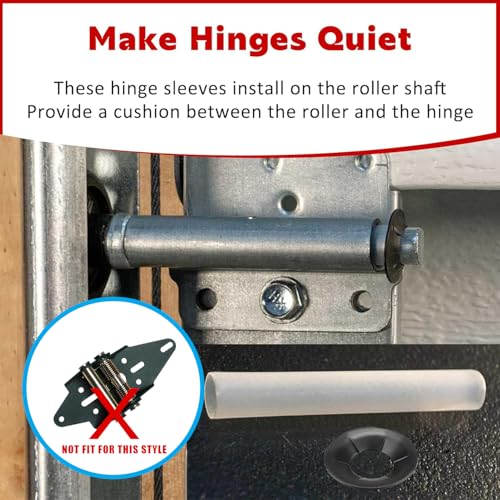 FORLETOR Garage Door Hinge Quiet Roller Sleeves 11mm ID 80mm Length Roller Shaft Nuts Bearing Gaskets for Cars RV Garage Doors（22 Sets - Image 2