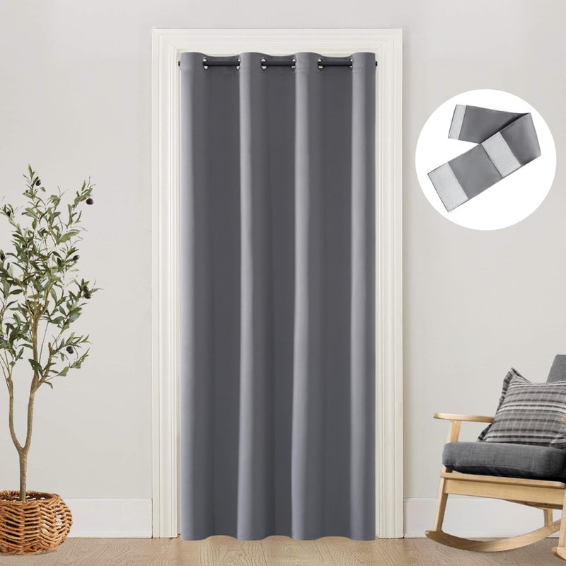 Shineland SHINELAND Door Curtain for Doorway or Closet Doors 52 x 80 Inch LengthFaux Accordion Door Temporary Privacy Room Divider Curtains Panel 