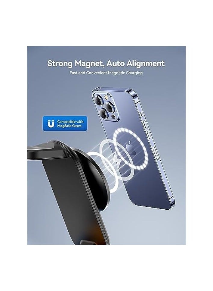 AGPtek 3 in 1 Wireless Charger, Mag -safe Magnetic Charger  Wireless Charging Station 18W Adapter - Image 3