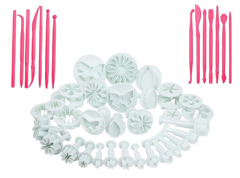 SYGA 33 Pieces Flower Fondant Cake Sugarcraft Decorating Kit Cookie Mould with 14 Fondant Sticks - Image 1