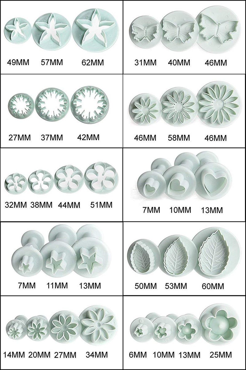 SYGA 33 Pieces Flower Fondant Cake Sugarcraft Decorating Kit Cookie Mould with 14 Fondant Sticks - Image 5