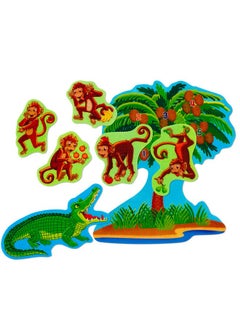 مجموعة شخصيات Little Folk Visuals Five Monkeys Sitting in a Tree من الفلانيل/اللباد، مكونة من 7 قطع