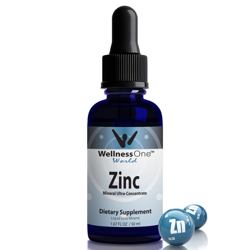 WellnessOne Ionic Liquid Zinc Drops for Immunity Support Highly Absorbable Zinc Liquid Supplements for Kids Adults USA Tested Vegan NonGMO GlutenFree 167 fl oz