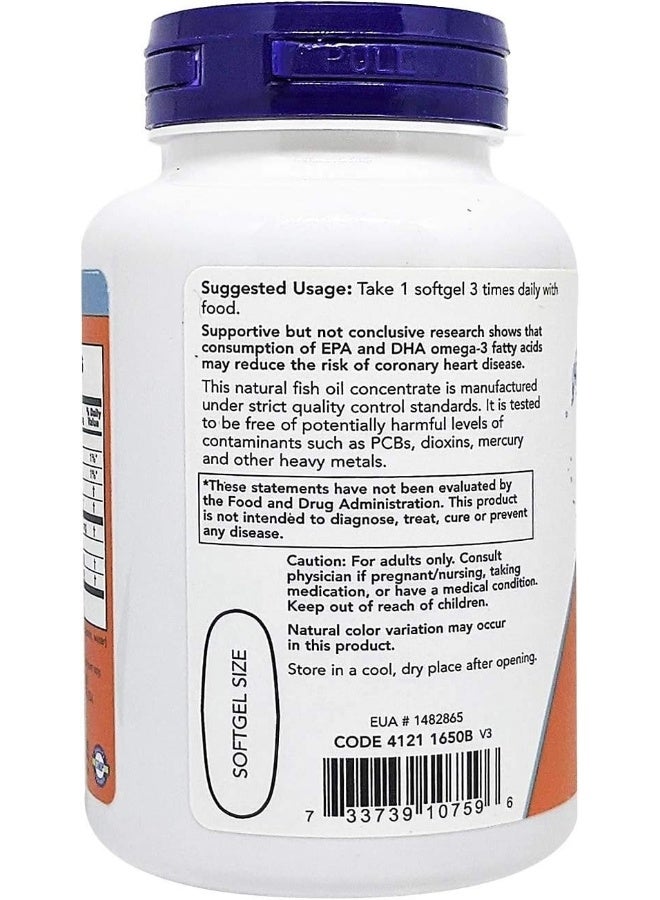 now Foods Omega3 1000Mg Softgels 100'S - Image 4