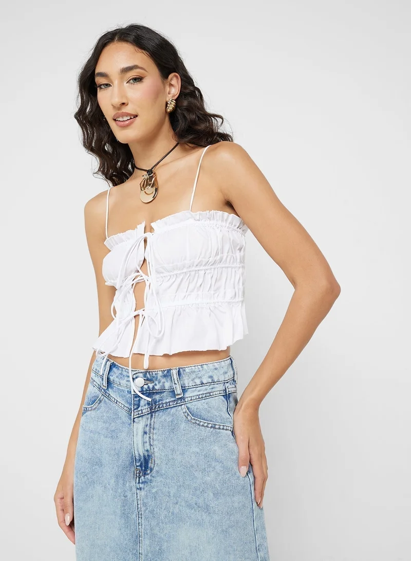 Ginger Shirred Tie Up Detail Cami