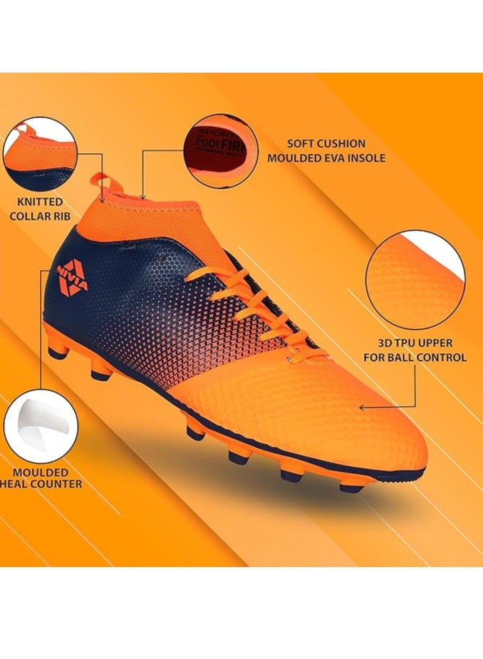 Nivia Ashtang Football Stud | TPU Sole with PU Synthetic Leather | 4 UK/ 5 US / 38 EU | A Moulded Removable EVA | Pre-Molded TPU Light Weight Insole | Ideal for Hard and Grassy Surfaces - Image 2