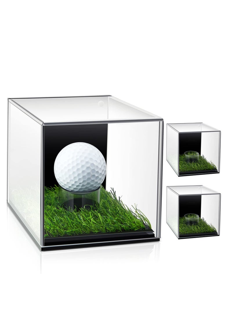 SYOSI Golf Ball Display Case, Clear Acrylic Memorabilia Stand Cube Holder, Clear Display Box Square Display Holder Stand for Baseball Golf Ball Volleyball Enthusiasts Collectibles - Image 1