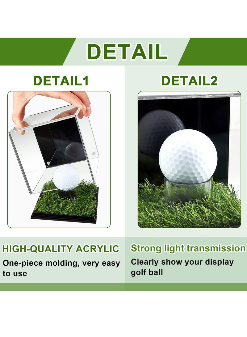 SYOSI Golf Ball Display Case, Clear Acrylic Memorabilia Stand Cube Holder, Clear Display Box Square Display Holder Stand for Baseball Golf Ball Volleyball Enthusiasts Collectibles - Image 3