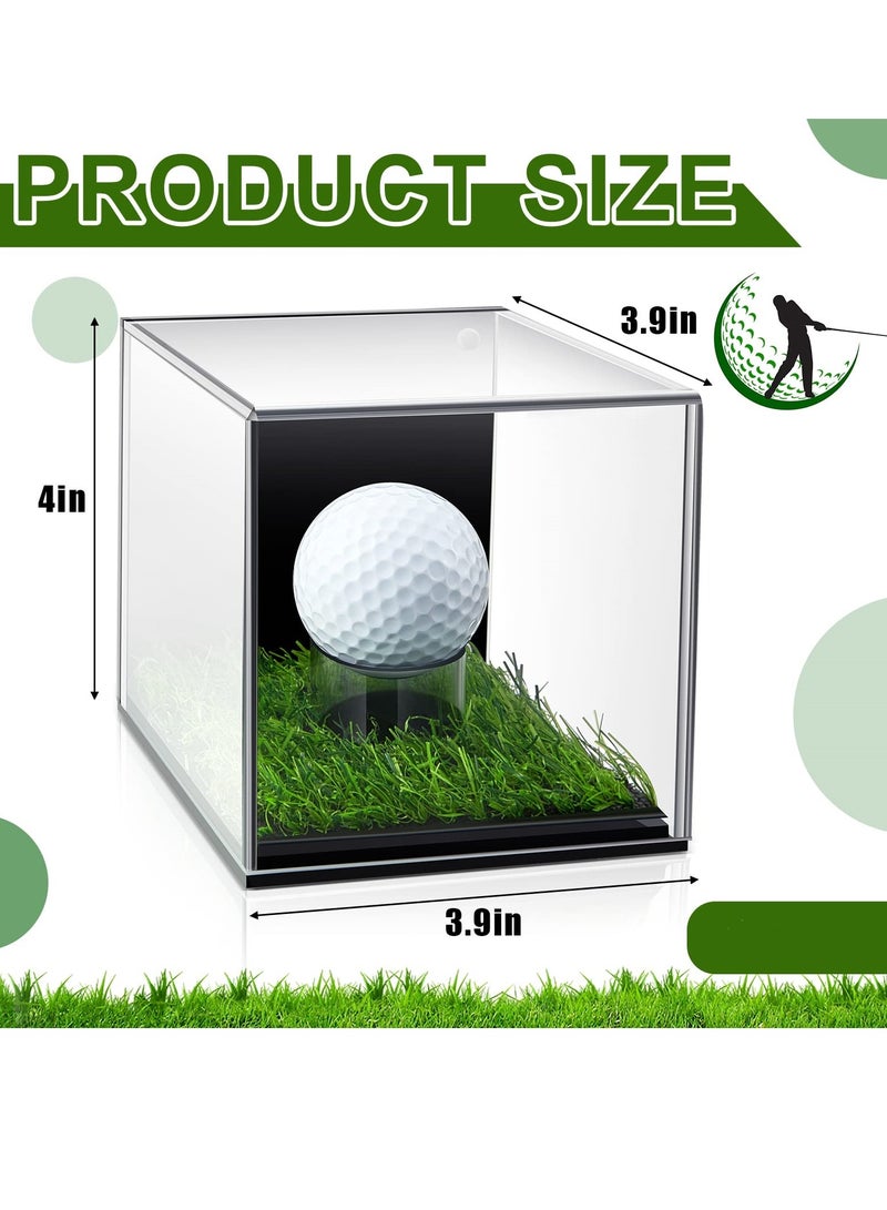 SYOSI Golf Ball Display Case, Clear Acrylic Memorabilia Stand Cube Holder, Clear Display Box Square Display Holder Stand for Baseball Golf Ball Volleyball Enthusiasts Collectibles - Image 2