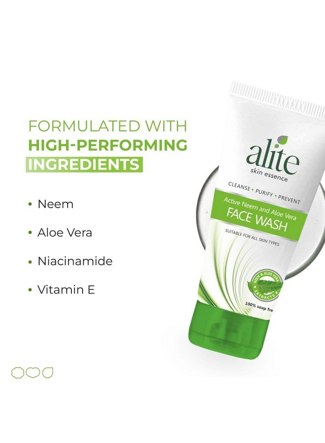 Alite Unisex Neem and Aloe Vera Face Wash (Pack of 3,70g Each) - Enriched with Vitamin E| Helps in Remove Acne & Make Skin Glowing & Nourished |Soap-Free & Gentle on Skin - Image 3