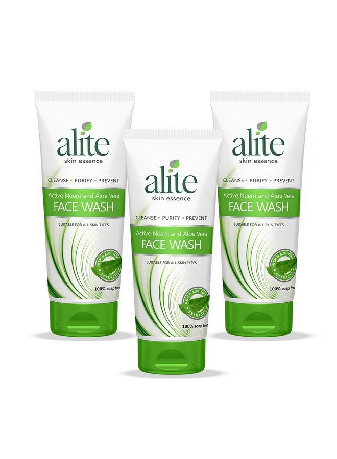 Alite Unisex Neem and Aloe Vera Face Wash (Pack of 3,70g Each) - Enriched with Vitamin E| Helps in Remove Acne & Make Skin Glowing & Nourished |Soap-Free & Gentle on Skin - Image 1