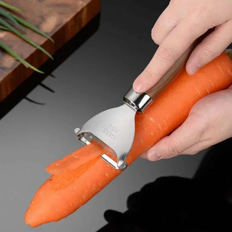 DANSR Swiss Made Stainless Steel Julienne Vegetable Peeler Multi-Functional Dual-Edge Blade, Stylish Kitchen Tool Fruit & Veggie Shredder Slicer and Grater for Potato Peeler, Vegetable Slicer - Image 3