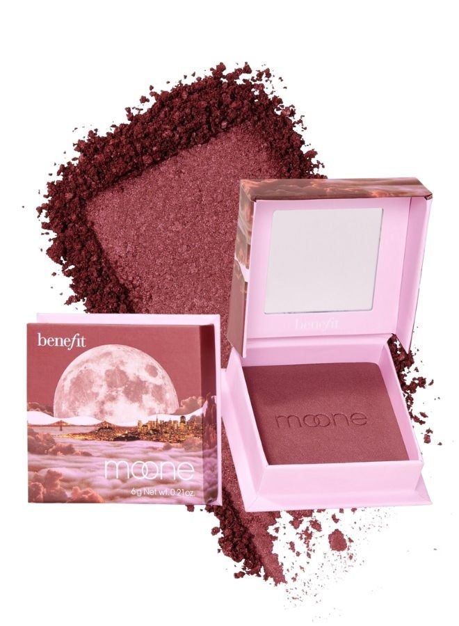 Benefit Cosmetics Silky-Soft Powder Blush – Moone | Rich Berry Shade, Buildable Matte Finish, Lightweight & Smooth Formula, 6 g - Image 1
