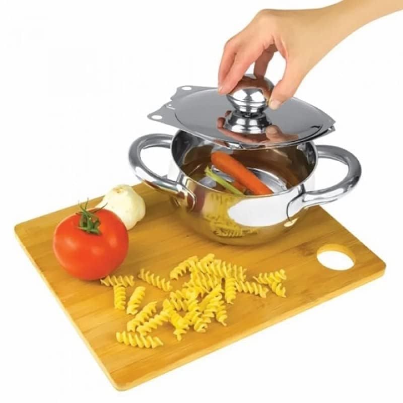 PRITAMA Stainless Steel Heavy Gauge Ciba/Lids/Tope Cover Set Adjustable Folding Steel Lid 8 inch Lid for vessels, lid for kadai Lid with Knob - Image 1