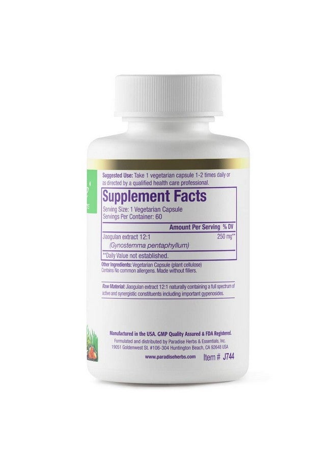 Paradise Herbs Jiaogulan, Vital Energy Adaptogen, Active Whole Spectrum, Super Potent, Ultra Pure, Vegan, Non GMO, Gluten Free 60 Vegetarian Capsules - Image 2