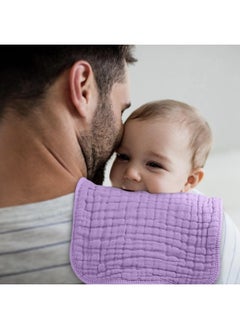 Looxii Looxii Muslin Burp Cloths 100% Cotton Muslin Cloths Large 20''x10'' Extra Soft and Absorbent 6 Pack Baby Burping Cloth for Boys and Girls (Purple)  - Image 5