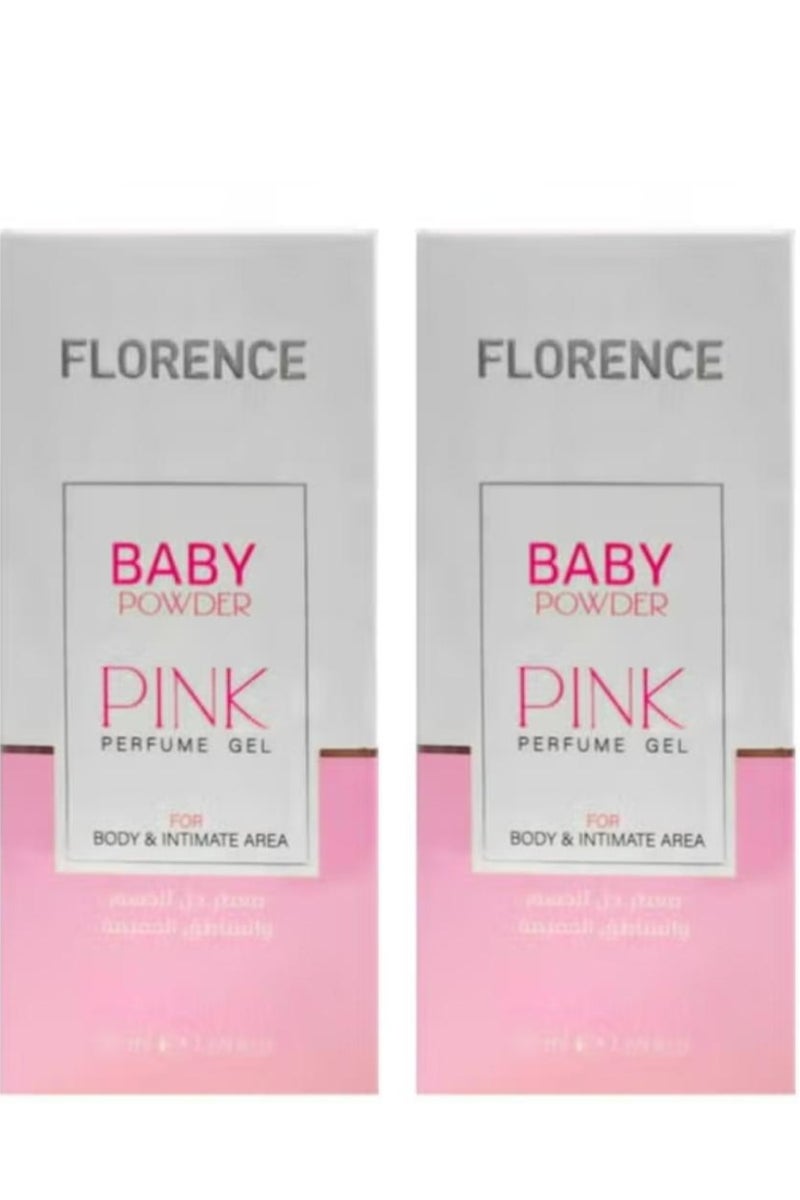 فلورنسا جل عطري وردي للأطفال للجسم والمناطق الحساسة 50 مل قطعتين