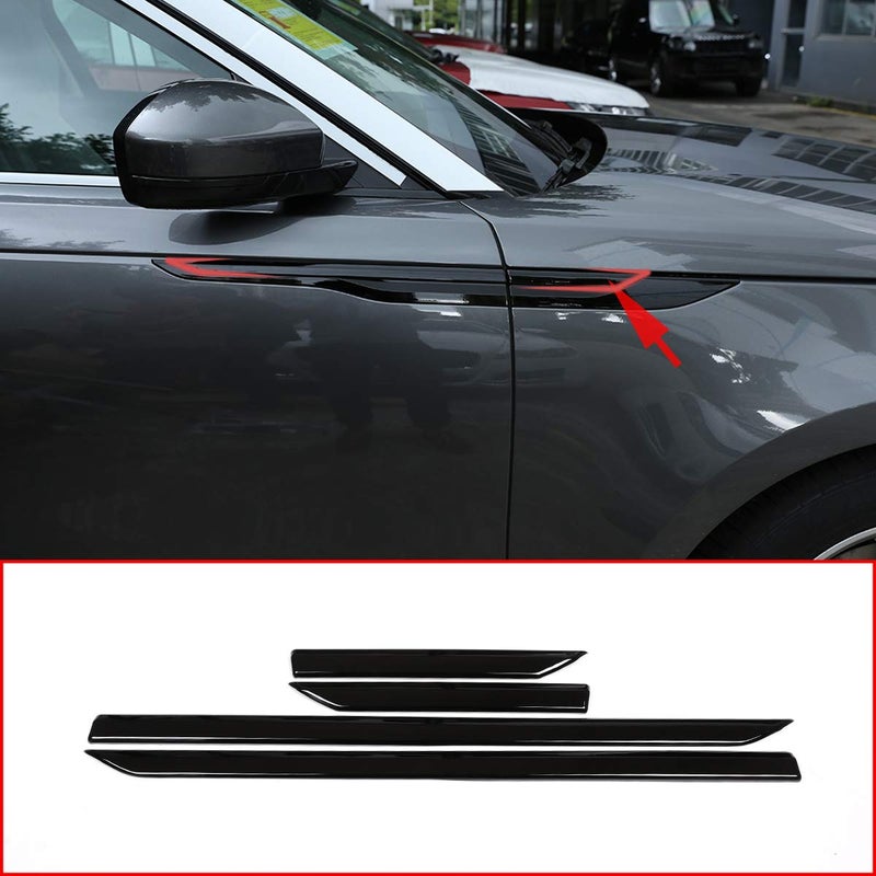 CHEYA 4pcs Piano Black Side Fender Cover Trim ABS Plastic for Land Rover Range Rover Velar 2017 2018 Car Accessories