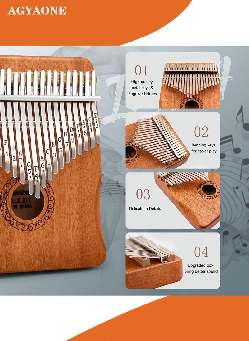 أجياون 21 مفتاح بيانو كاليمبا بيانو الإبهام، بيانو الإبهام القياسي التقليدي، هدية مثالية - Image 2