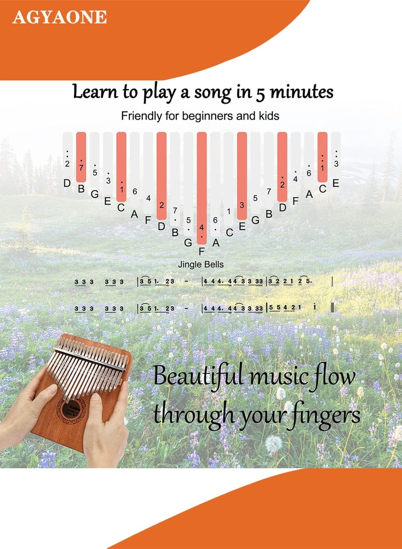 أجياون 21 مفتاح بيانو كاليمبا بيانو الإبهام، بيانو الإبهام القياسي التقليدي، هدية مثالية - Image 3
