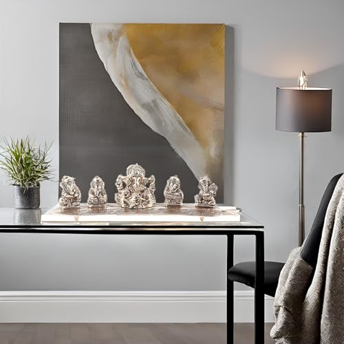 Lavanaya Silver - Silver Plated Lord Ganesha Idol with Velvet Box-Ideal for Home Décor,Office,Pooja Room|Perfect for Diwali,Housewarming,Wedding,Anniversary & Auspicious Idol for Gift,12 cm,9 cm - Image 2