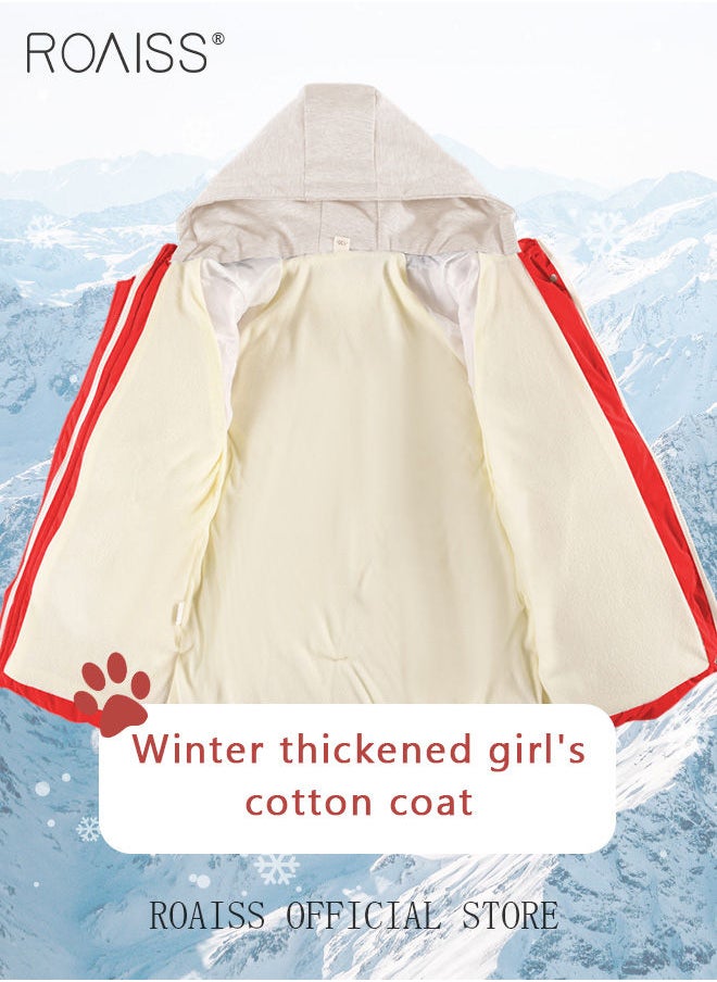roaiss - Children'S Coat New Year Girls Jacket Hoodie Overcoat Baby Girl Fleece Jacket Children'S Snowsuit - Image 1