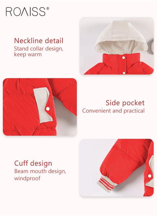 roaiss - Children'S Coat New Year Girls Jacket Hoodie Overcoat Baby Girl Fleece Jacket Children'S Snowsuit - Image 1