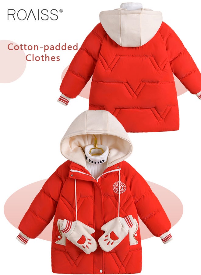 roaiss - Children'S Coat New Year Girls Jacket Hoodie Overcoat Baby Girl Fleece Jacket Children'S Snowsuit - Image 1