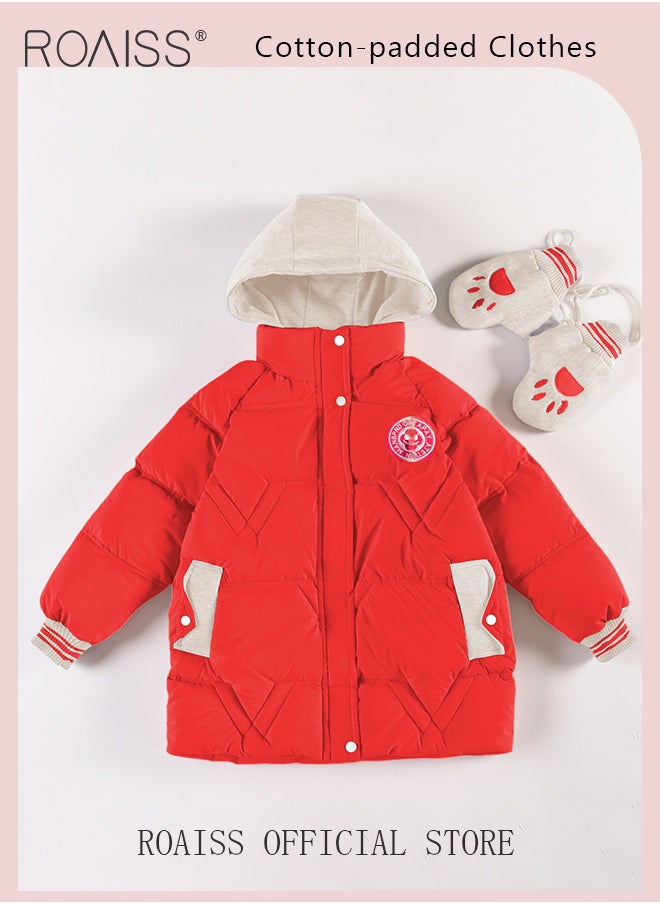 roaiss - Children'S Coat New Year Girls Jacket Hoodie Overcoat Baby Girl Fleece Jacket Children'S Snowsuit - Image 1