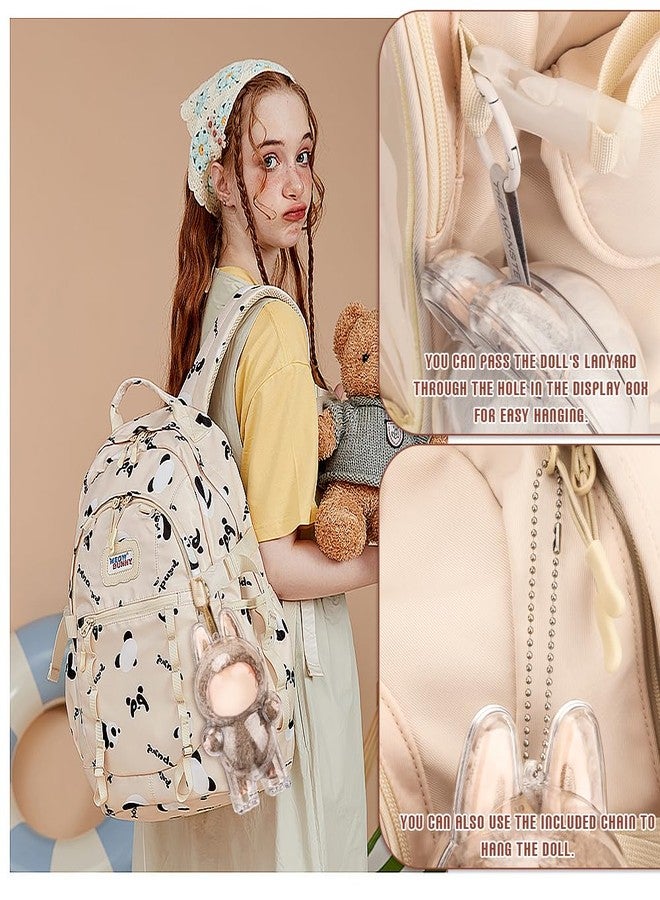 WALLFID 2pcs Clear Figure Display Case with Keychain,Plastic Protective Cover for Blind Box Figures,Portable Dustproof Mini Doll Storage Bag,Blind Box Display Pouch for Fans and Collectors (Standing) - Image 3