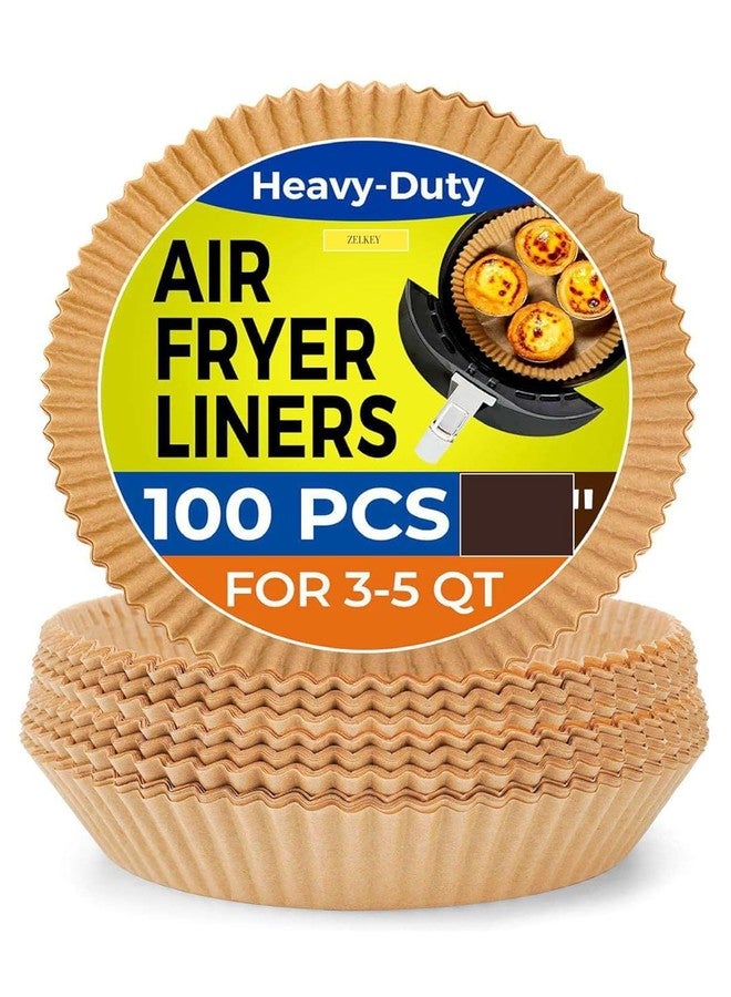 JAY EMPIRE Air Fryer Paper [100 Pieces], JAY EMPIRE Disposable Paper Liners Round Parchment Pad Non-Stick Silicone Papers Oil Resistant for Air Fryer - Image 1