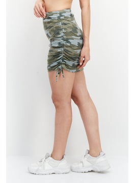 BB Dakota by Steve Madden Women Allover Print Mini Skirt, Sage Olive Combo  - Image 2