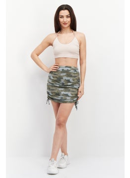 BB Dakota by Steve Madden Women Allover Print Mini Skirt, Sage Olive Combo  - Image 4