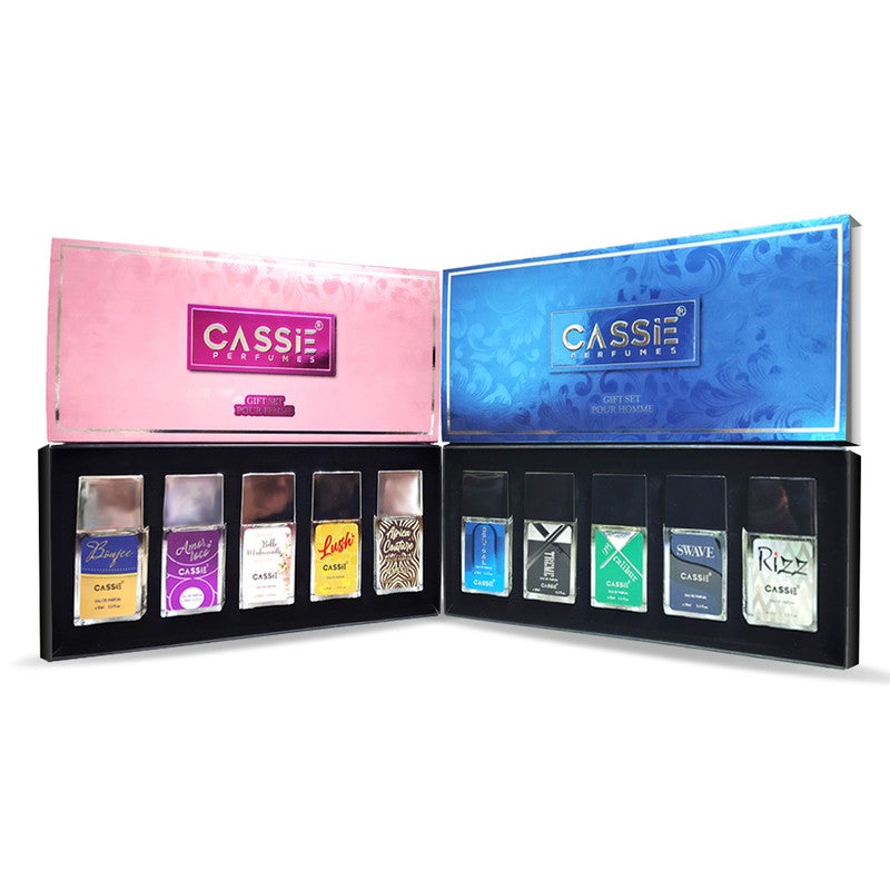 كاسي مجموعة هدايا من عطور للرجال والنساء، 10 قطع، 20 مل لكل منها من عطور CASSiE - Image 1