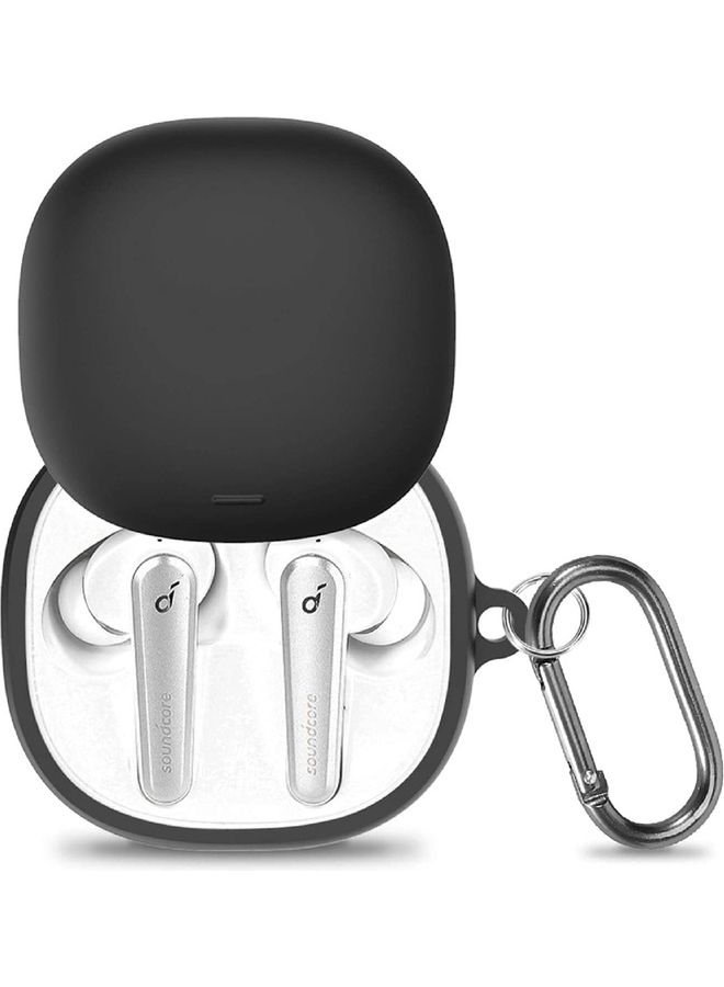 Loquat Protective Case Cover with Carabiner Compatible with Anker Soundcore Liberty Air 2 Pro Black - Image 1