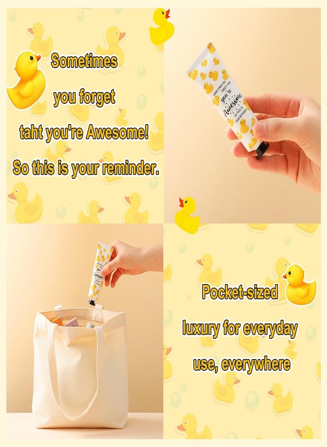 Dimsile 24 Pack Duck Gifts Positive Hand Cream Bulk for Coworker Team Employee Appreciation Women Party Favor Travel Size Mini Lotion Bulk Emotional Support Duck Goodie Bag Stuffer Gifts - Image 5