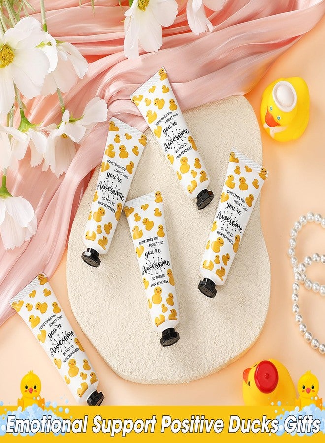 Dimsile 24 Pack Duck Gifts Positive Hand Cream Bulk for Coworker Team Employee Appreciation Women Party Favor Travel Size Mini Lotion Bulk Emotional Support Duck Goodie Bag Stuffer Gifts - Image 4