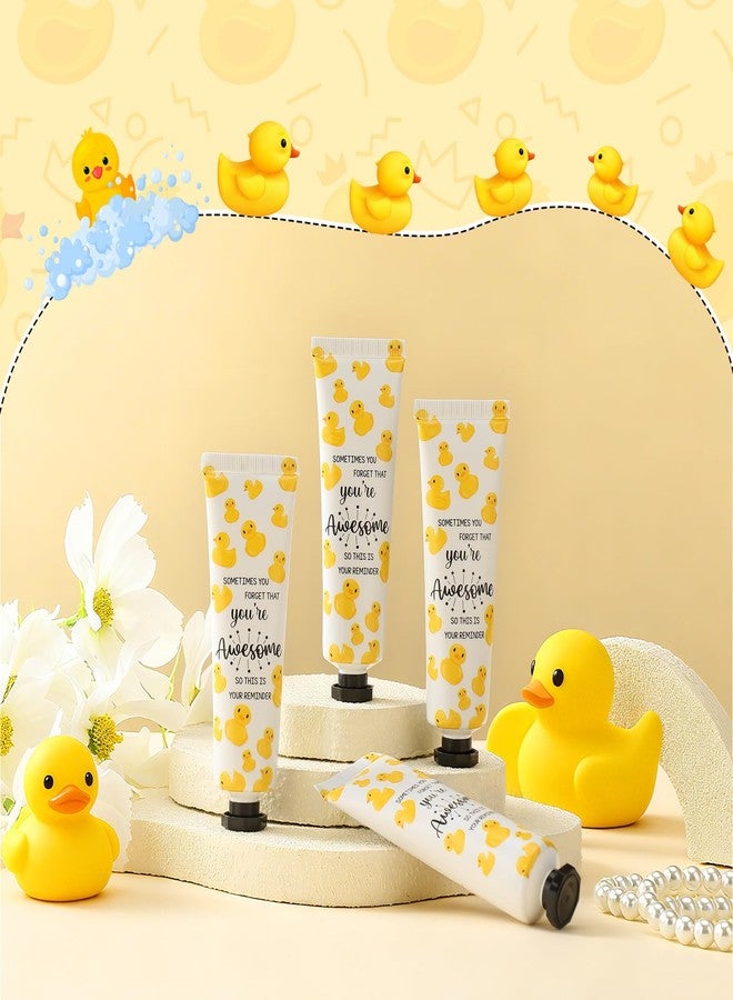 Dimsile 24 Pack Duck Gifts Positive Hand Cream Bulk for Coworker Team Employee Appreciation Women Party Favor Travel Size Mini Lotion Bulk Emotional Support Duck Goodie Bag Stuffer Gifts - Image 3