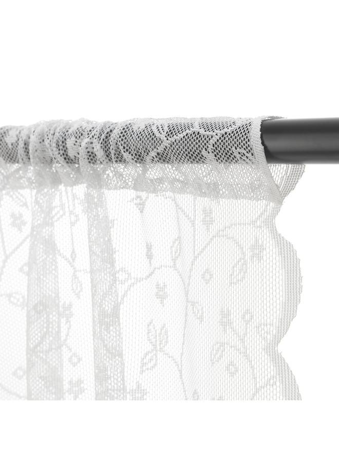 erorex Sheer curtains, 1 pair, white flower/with rod pocket, 145x300 cm - Image 3