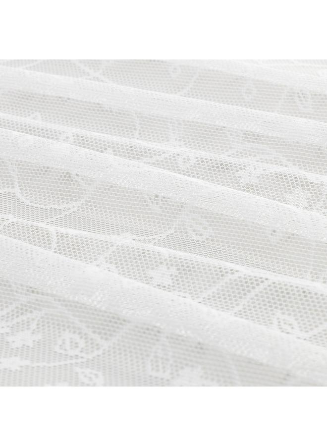 erorex Sheer curtains, 1 pair, white flower/with rod pocket, 145x300 cm - Image 4