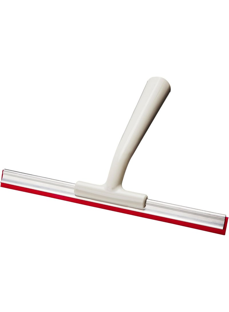 Ikea Multi-Purpose Shower Squeegee with Rubber Blade - For Streak-Free Cleaning of Glass, Mirrors & Tiles (White/Red) - Image 1