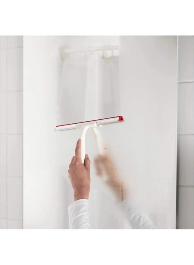 Ikea Multi-Purpose Shower Squeegee with Rubber Blade - For Streak-Free Cleaning of Glass, Mirrors & Tiles (White/Red) - Image 2