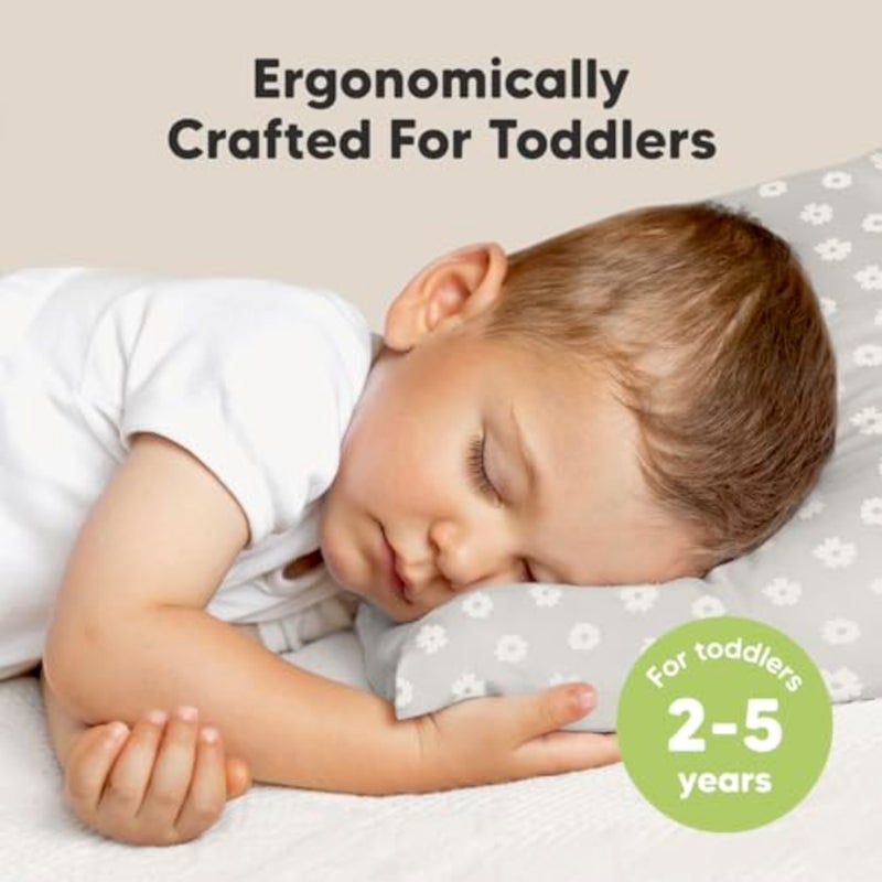 Toddler Pillow with Pillowcase, 13x18 My Little Dreamy Pillow Meadow Travel Bed Pillow for Sleep, Organic Cotton Small Pillowcase, Soft, Breathable, Machine Washable, Toddlers 2-5 years old - Image 2