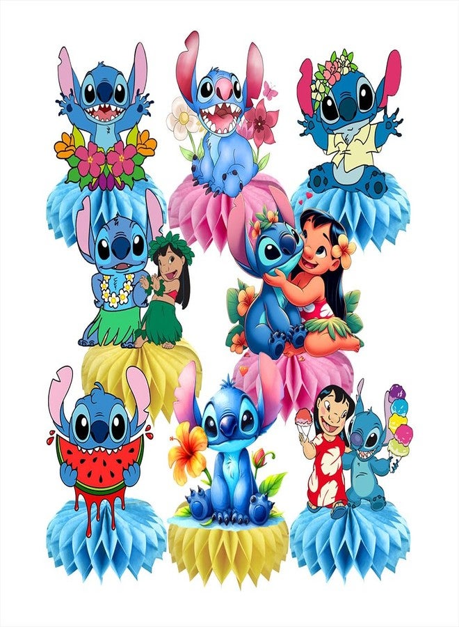 ARHAVI 8Pcs Stitch Table Centerpiece Double Side Design Birthday Party Supplies for Kids Party Table Decorations - Image 2